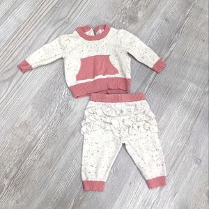 Rufflebutts confetti sweater knit jogger